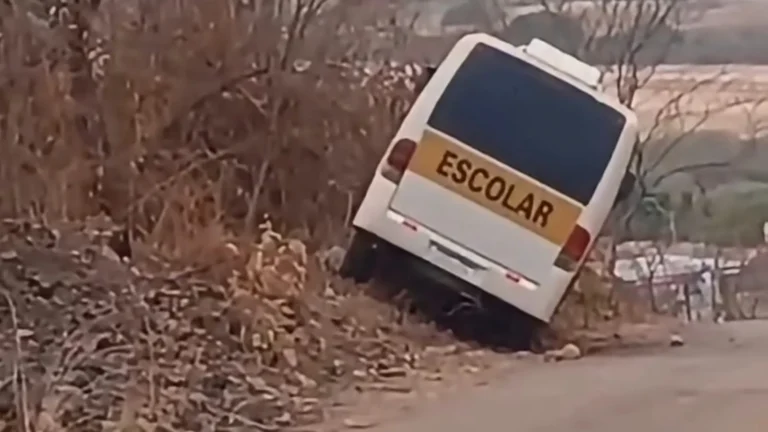 Vídeo mostra ônibus escolar perde os freios com alunos a bordo e motorista age para evitar tragédia