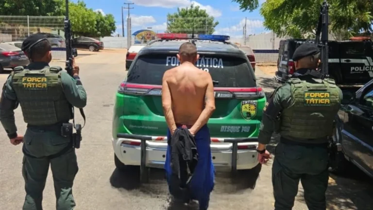 Suspeito de efetuar disparos e manter arma ilegal é conduzido à delegacia no interior do Ceará 
