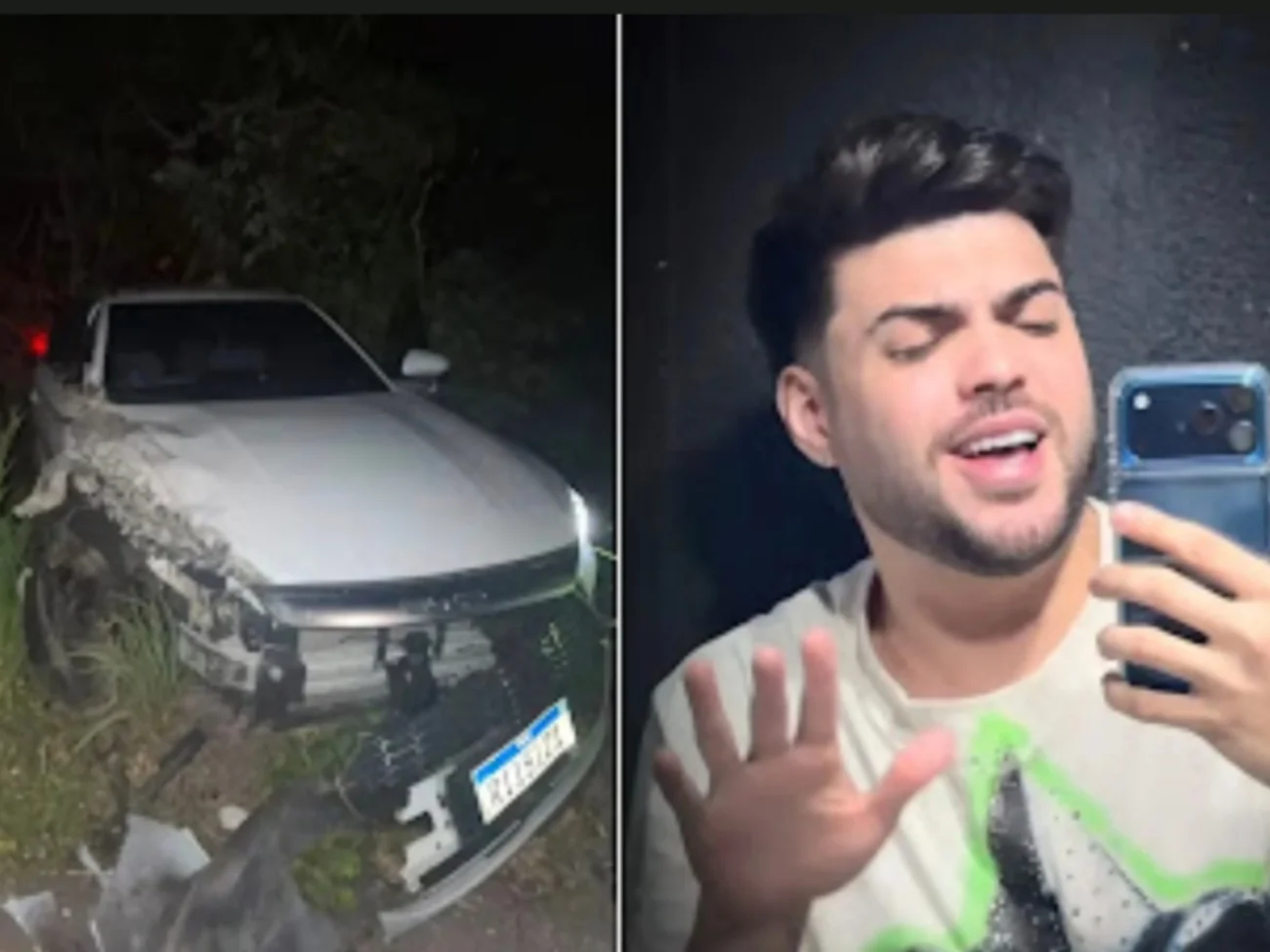 Cantor de forró sofre acidente de trânsito a caminho de Icó, no interior do Ceará