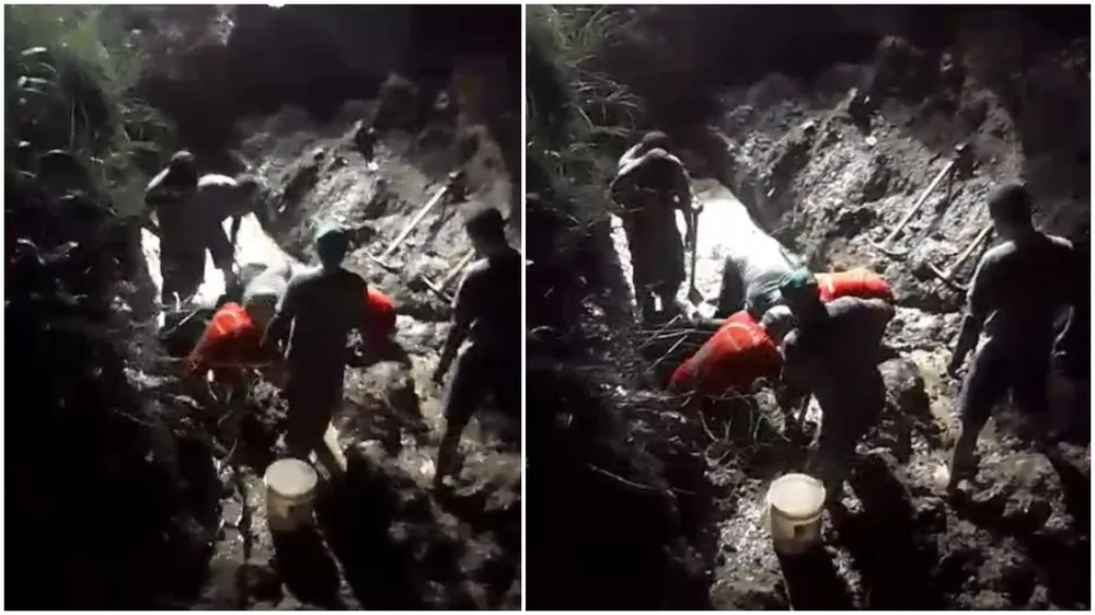 Homem é resgatado após ficar soterrado durante obra em Sobral, no Ceará