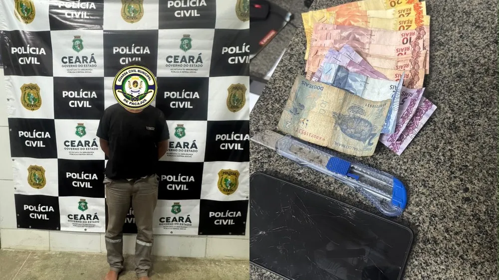 Homem é preso após tentar roubar farmácia, agredir atendente e escapar de linchamento na grande Fortaleza 
